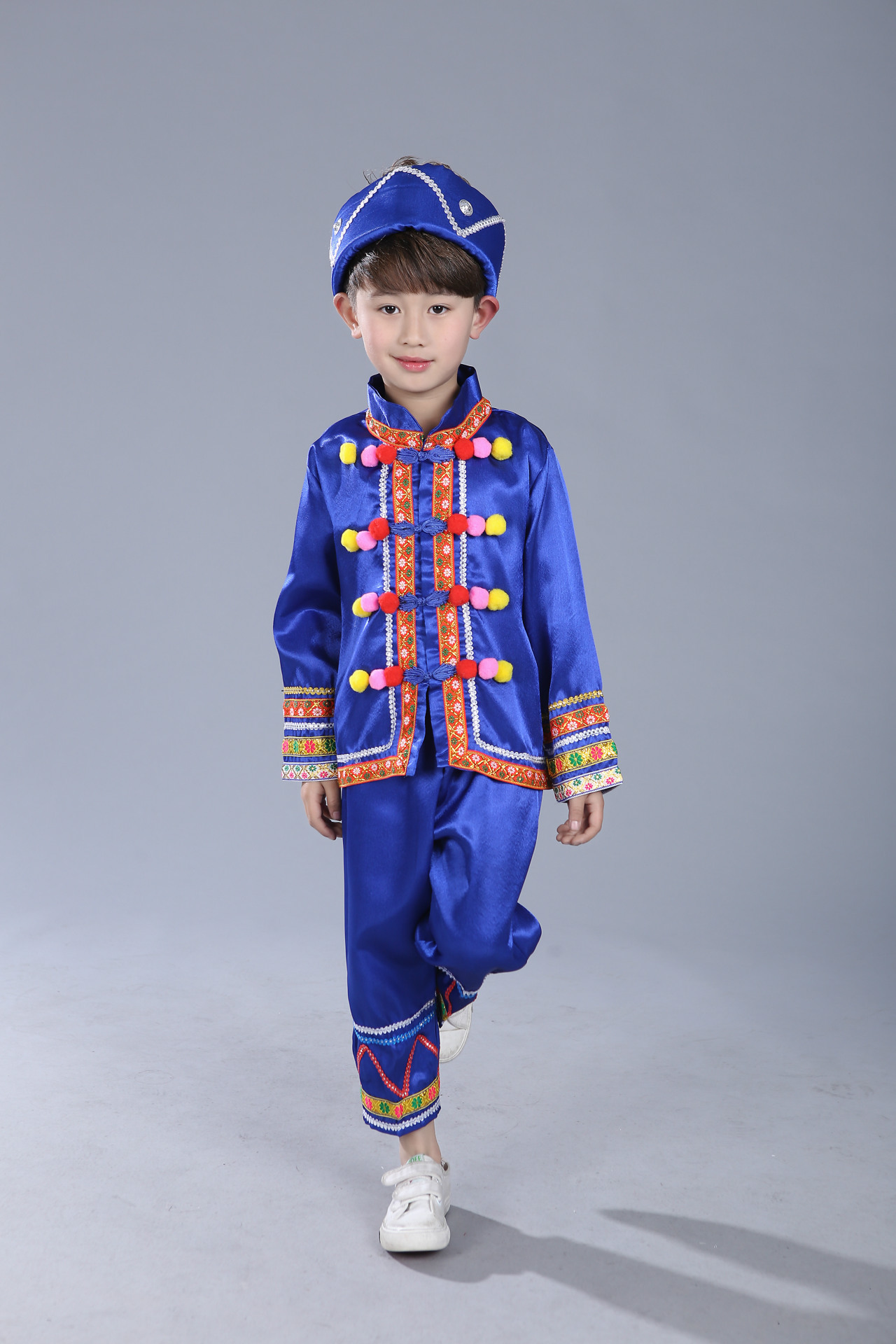 儿童汉服中国风男童古装套装书童服装舞台表演服国学服复古演出服-阿里巴巴