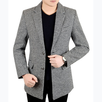 On behalf of middle age man leisure time man 's suit Dad installed Middle and old age men's wear suit coat Tartan jacket