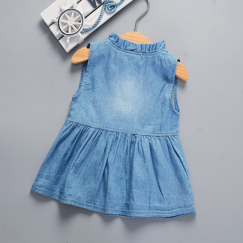 2021 popular dulce niña chaleco vestido falda de mezclilla falda infantil falda de niños lindos fábrica al por mayor