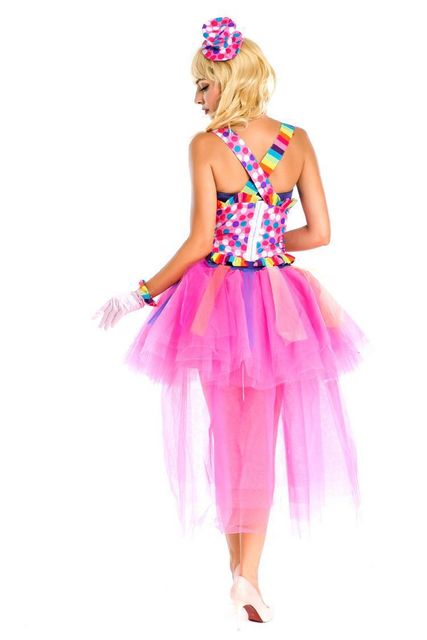 Queen of the Clown Costume New Party Dress candy colorful poncho dress Clown Costume