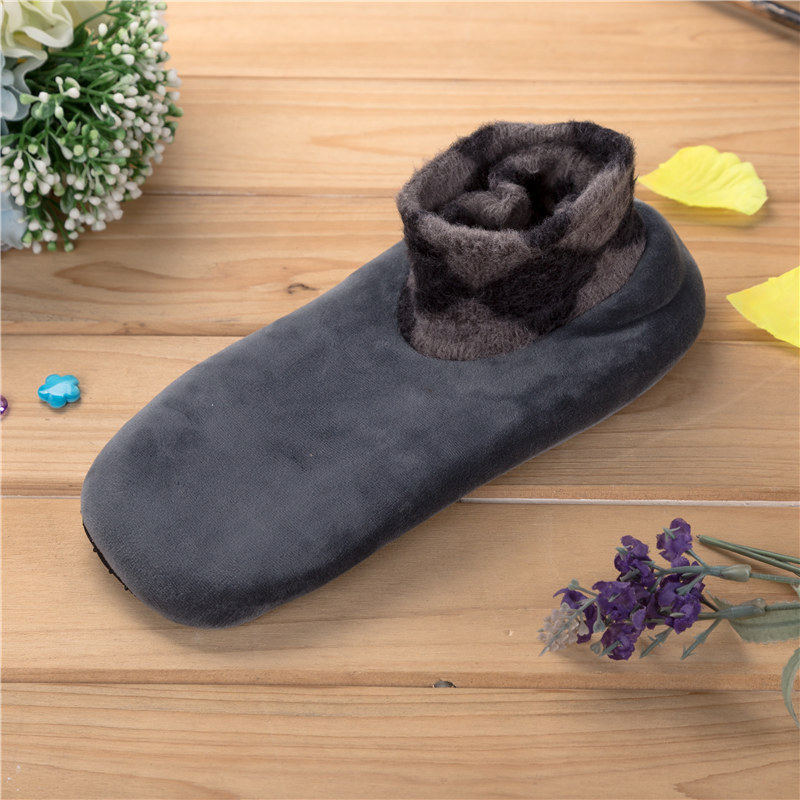 Men's autumn and winter plus thick anti-skid early education amusement park flooring hose does not fall with socks set of shoes cover blanket floor shoes