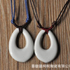 Blue and white water droplet necklace ancient wind and rope can automatically adjust the size of ceramic necklaces to spread the goods