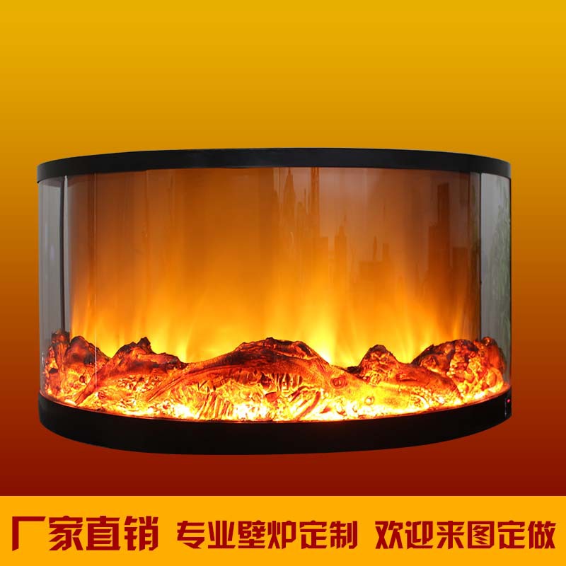 Custom manufacturer Cylindrical Fireplace core European style Electronics fireplace LED Simulated fire fireplace