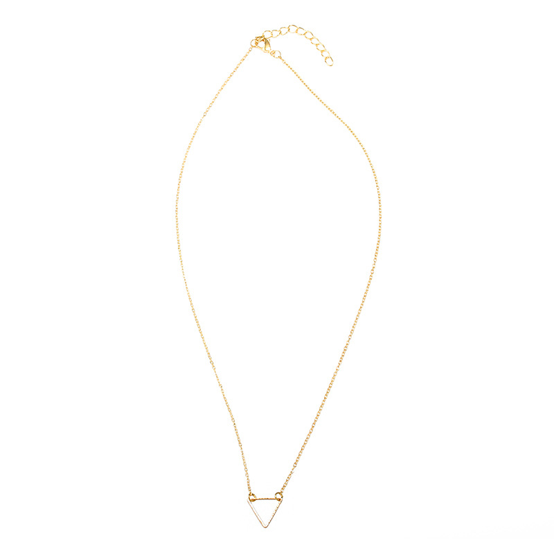 Geometric popular jewelry simple triangle pendant necklace fashion creative hollow sweater chain who
