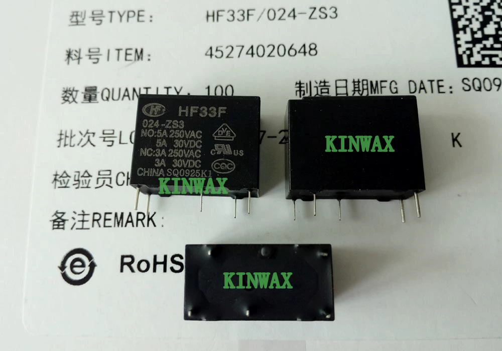 Электромагнитный реле JZC-33F-005-ZS3 HF33F-005-ZS3 5A 5-пиновый DC5V