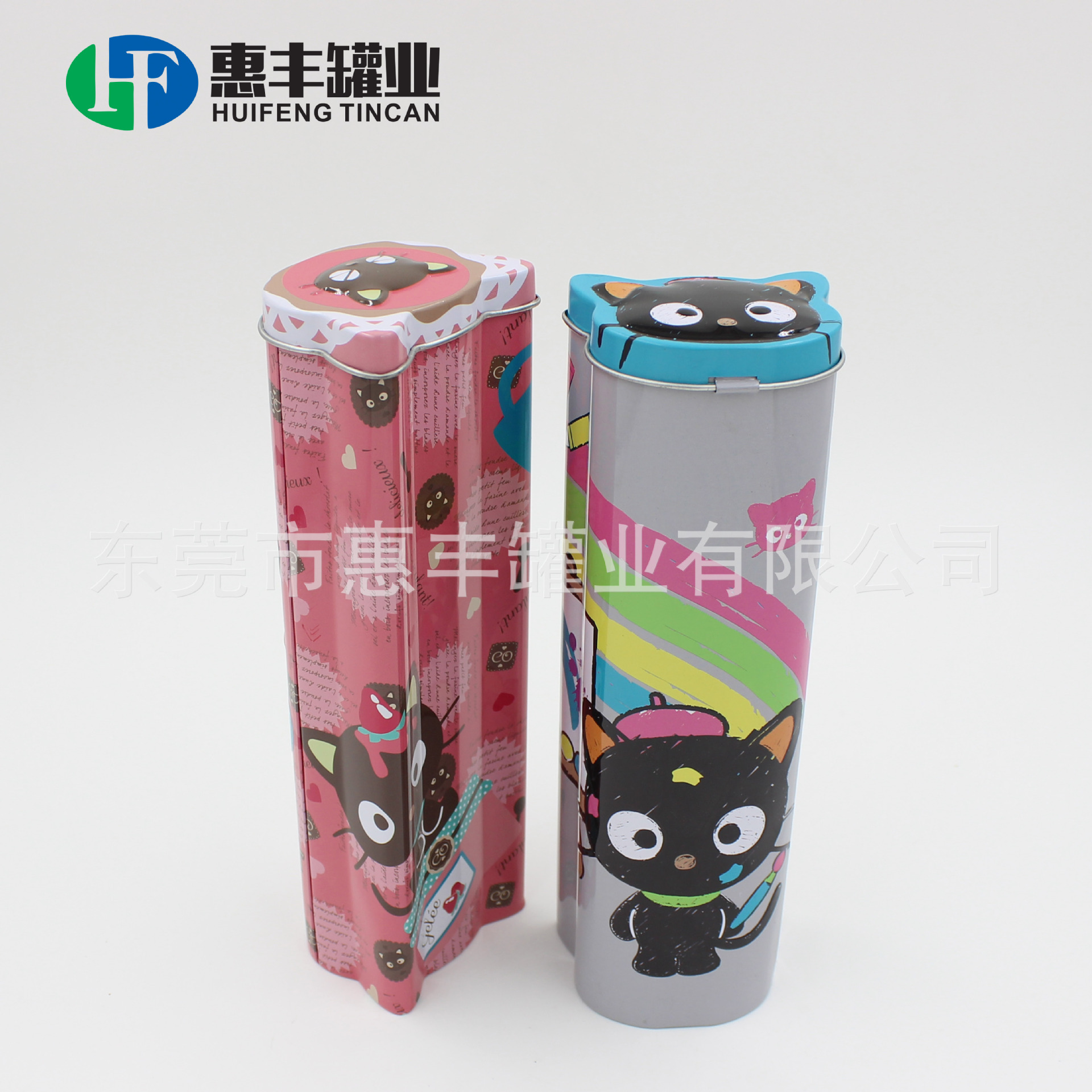 供应异形铅笔筒铁罐 KITTY猫马口铁罐  彩色画笔铁盒 TIN BOX