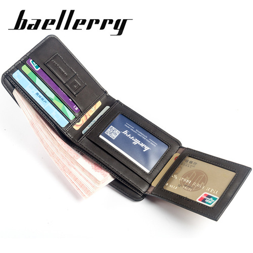 baellerry men's wallet multi-card slot card holder horizontal style matte leather retro foreign trade wallet soft wholesale