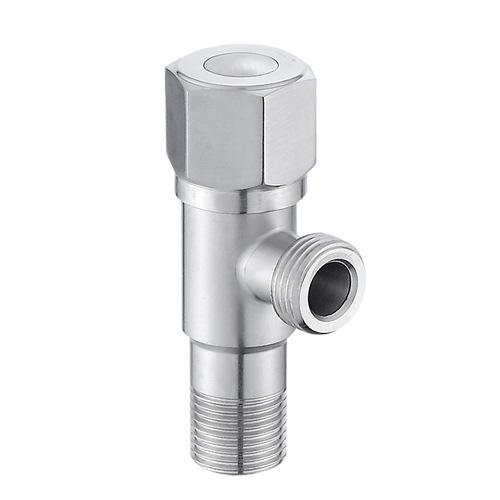 Manufacturer wholesale 304 stainless steel hexagonal wheel three-way valve cold and hot 4/8 inch shower faucet toilet angle valve water-saving valve
