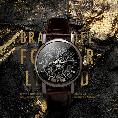 Business casual watch hollow out foreign trade AliExpress Taobao micro business wholesale men's and women's quartz non-mechanical watch