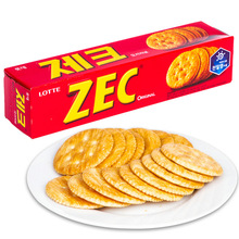 韩国进口零食品 lotte乐天ZEC杰克咸味苏打饼干100g 梳打酥性饼干