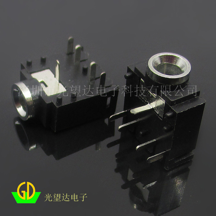 PJ-307黑色插件/3.5音频插座/PHONE JACK/耳机插座