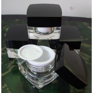 En stock suministro 5g10g15g20g30g cuadrado negro cubierta de acrílico botella de crema de ojos botella de crema