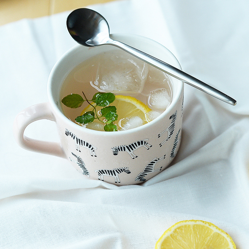 Taza de leche de dibujos animados para niños taza de cerámica creativa taza de café taza de animales taza de desayuno impresa logotipo