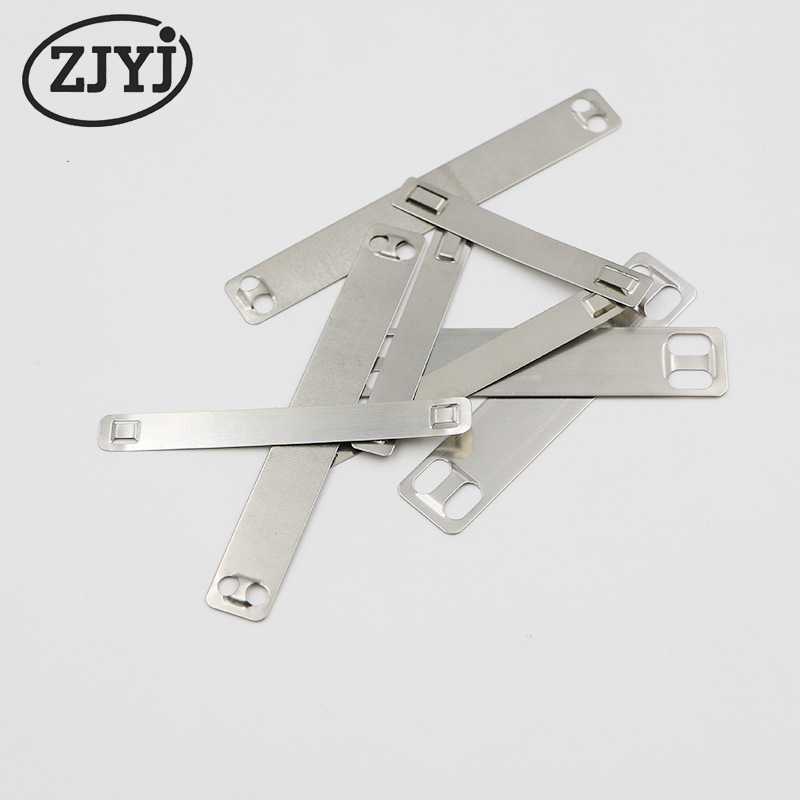 304不锈钢金属标识牌扎带89*9.5*0.4 激光冲压印字圆边无毛刺亮面