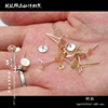 Metal silver golden earrings, accessory, simple and elegant design, wholesale