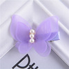 Cute shiffon hairgrip for princess from pearl with bow, children's hair accessory, Korean style