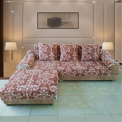 欧式加厚法兰绒短毛绒沙发垫布艺防滑时尚坐垫秋冬季沙发套巾定做