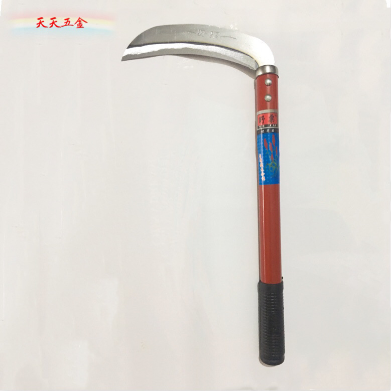 厂家供应野粟180钢柄草镰刀 镰刀 草刀农用工具刀头185割草刀