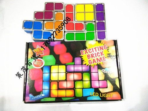 Colorful creative diy Tetris lamp led smart light-emitting toy creative table lamp night light