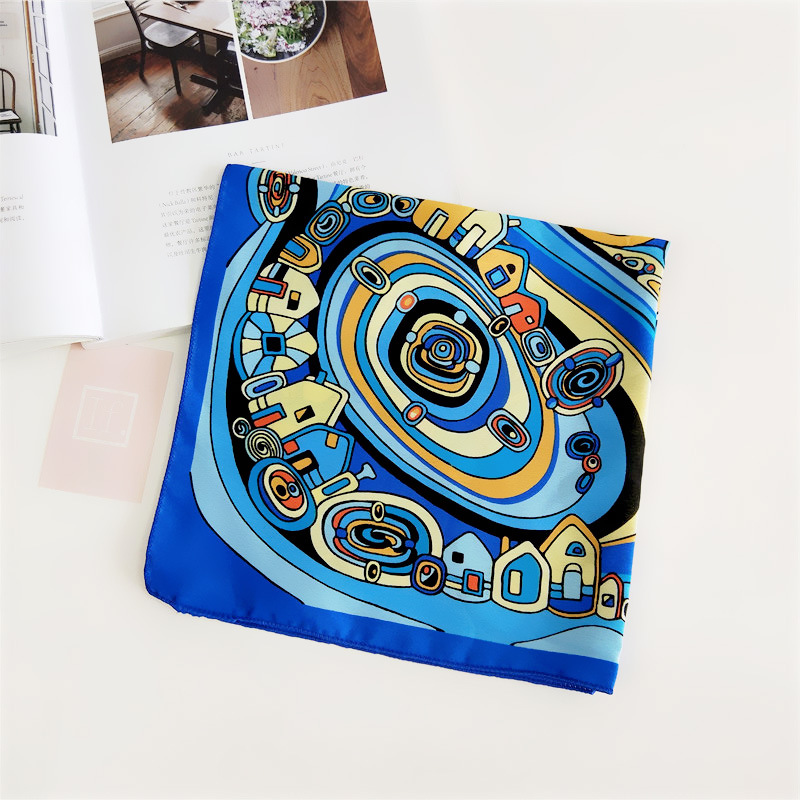 60g Weight Silk Scarf Classification Daily Occasion Satin Material Stripe, Polka Dots, Chains Print Pattern Summer Season Women's Gender Simple Style Style Women's Simple Style Stripe Polka Dots Chains Print Satin Silk Scarf 22