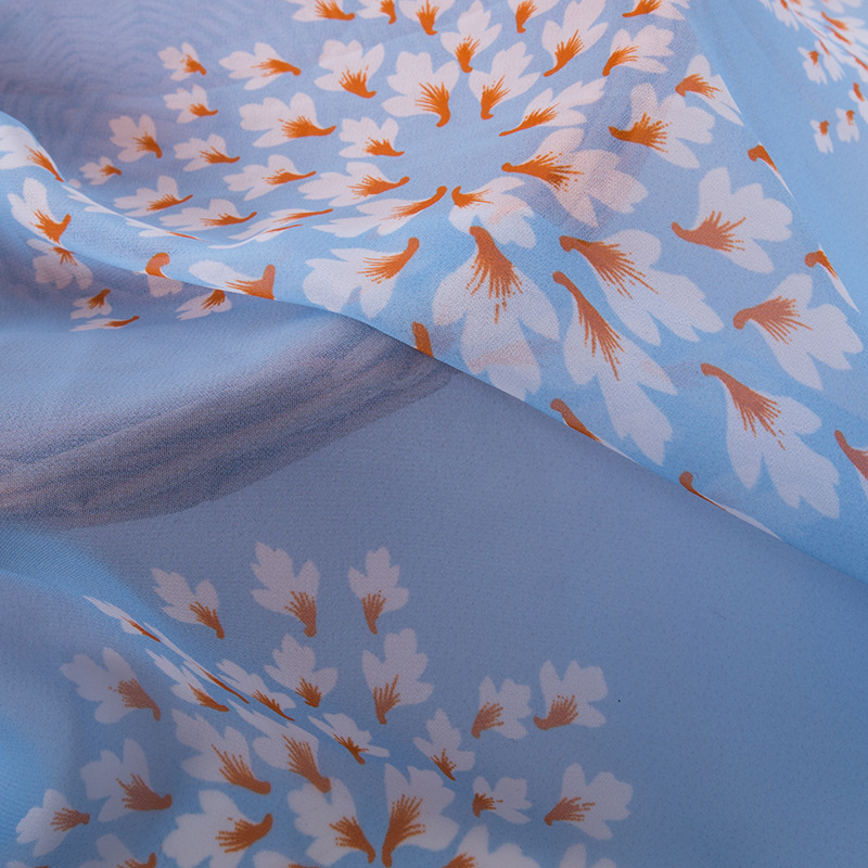 【翔龙印花 XL896】时装连衣裙雪纺印花布女装花朵雪纺面料