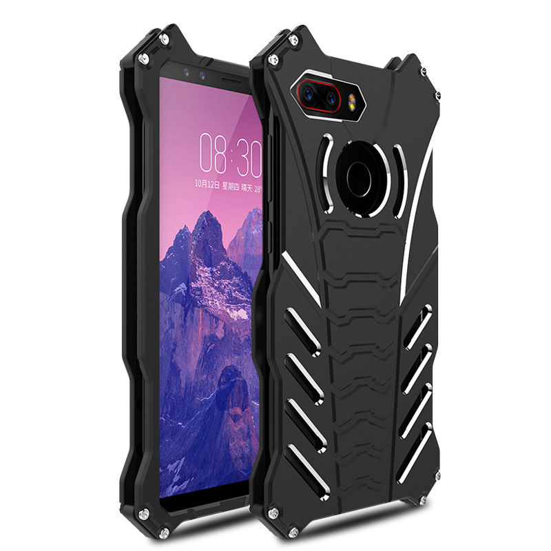 R-Just Batman Shockproof Aluminum Shell Metal Case with Custom Batarang Stent for nubia Z17S