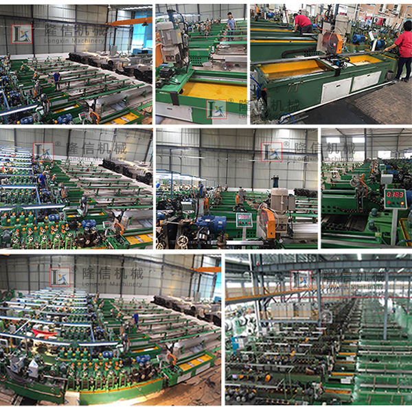 在线焊管切割台现场图