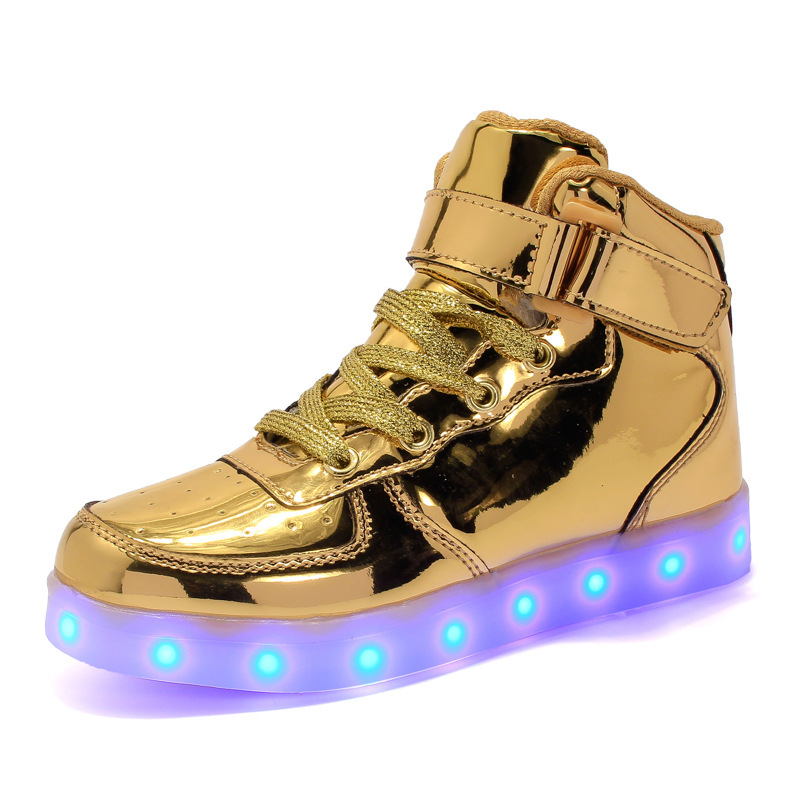 gold high top shoes