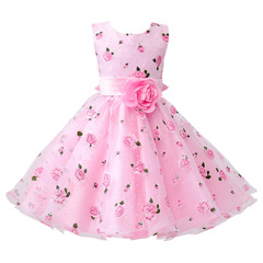 A wholesale children's skirt for AliExpress, princess skirt, child's wedding dress, flower child dress, printed dress, performance dress