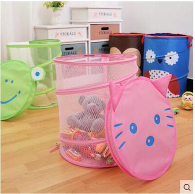 可爱卡通动物折叠收纳篮折叠有盖脏衣服收纳筐篮洗衣篮厂家直销|ms