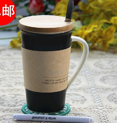 马克杯 黑色哑光留言杯 手写留言杯子 盎司杯子学生杯公司礼品|ru