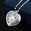 Marine fashionable necklace, crystal pendant heart shaped, accessory, diamond encrusted, wholesale