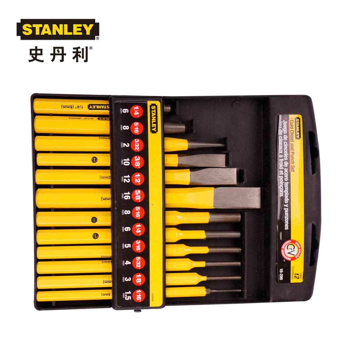 全新正品STANLEY/史丹利 促销 12件套冲凿 凿子工具16-299-23冲子