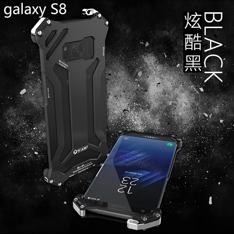 R-Just Gundam Aerospace Aluminum Contrast Color Shockproof Metal Shell Outdoor Protection Case for Samsung Galaxy S8 Plus & S8