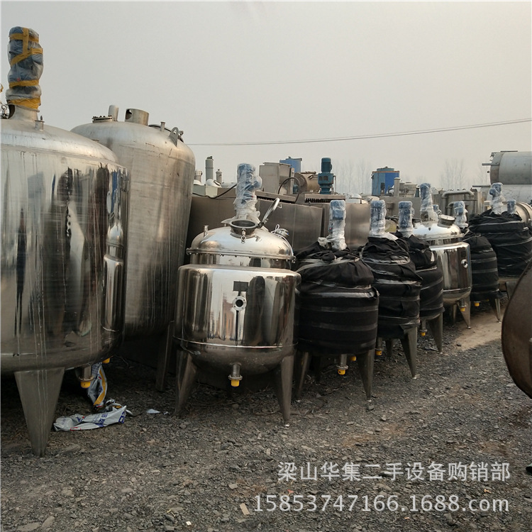 现货供应二手反应釜 二手2000电加热不锈钢反应釜 二手搪瓷搅拌釜