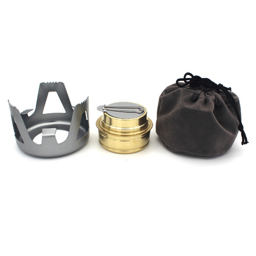 Camping liquid and solid fuel cookware outdoor aurora vaporizing alcohol stove head