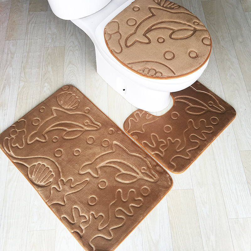 Cross border flannel absorbent non slip floor mat bathroom toilet mat