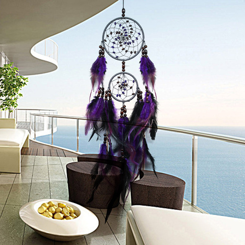 Cross-border MS6967 new natural feather dream catcher car decoration pendant wedding dream catcher wall decoration