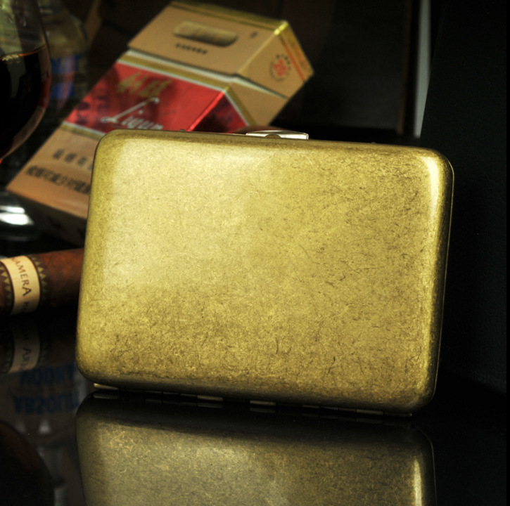 Double gun 320 pure copper metal cigarette case 16 ancient copper ancient silver exquisite workmanship exquisite smoking cigarette holder