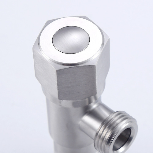 Manufacturer wholesale 304 stainless steel hexagonal wheel three-way valve cold and hot 4/8 inch shower faucet toilet angle valve water-saving valve