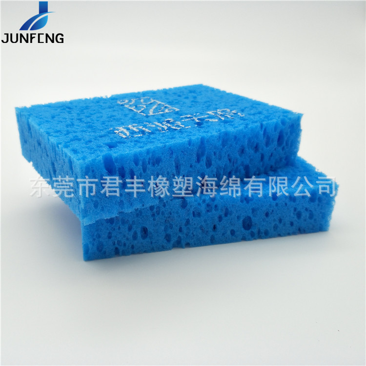 供应多孔吸水柔软沐浴海藻棉 140*100*30mm丝印洗碗海绵擦