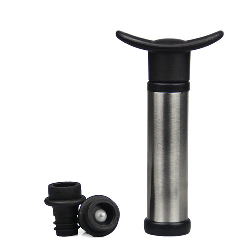 Food-grade silicone wine bottle stopper, stainless steel vacuum-pumping wine stopper