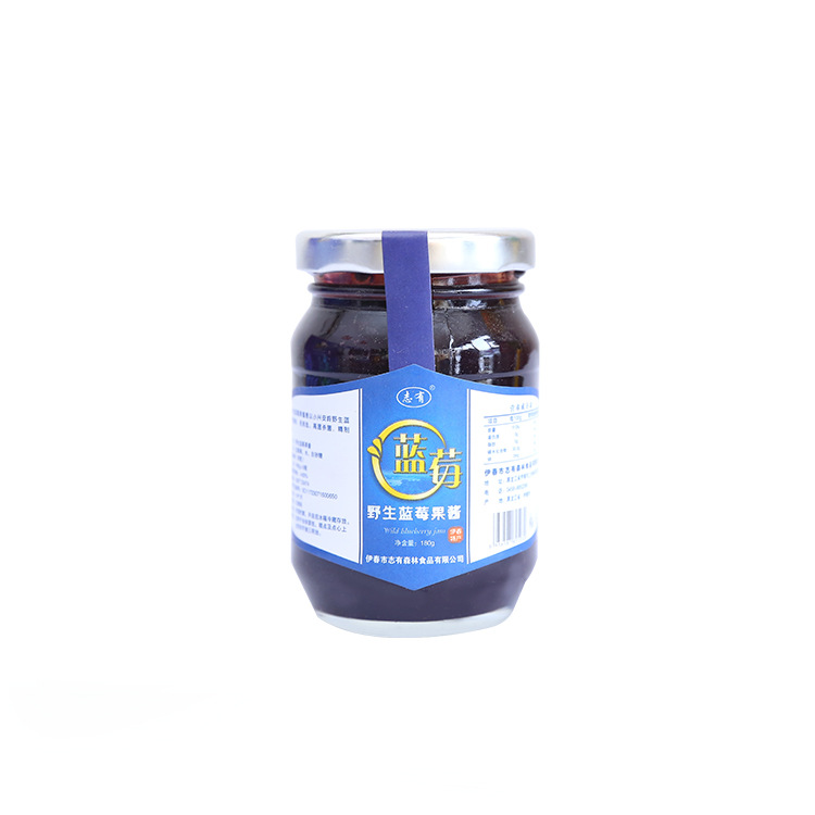 厂家供应 果酱面包伴侣 志有箱装酸甜野生蓝莓果酱180g 量大从优|ms