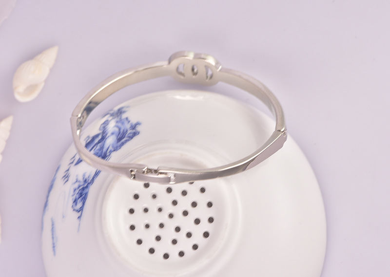 Double Ring Gemstone Bangle Bracelet For Women Elegant Jewelry_voghion.com
