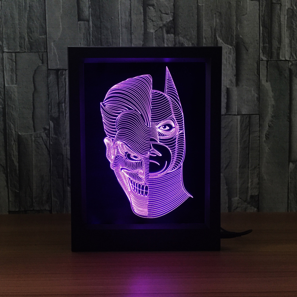 3d相框灯 创意相框灯 led相框灯惩罚面具骷髅头