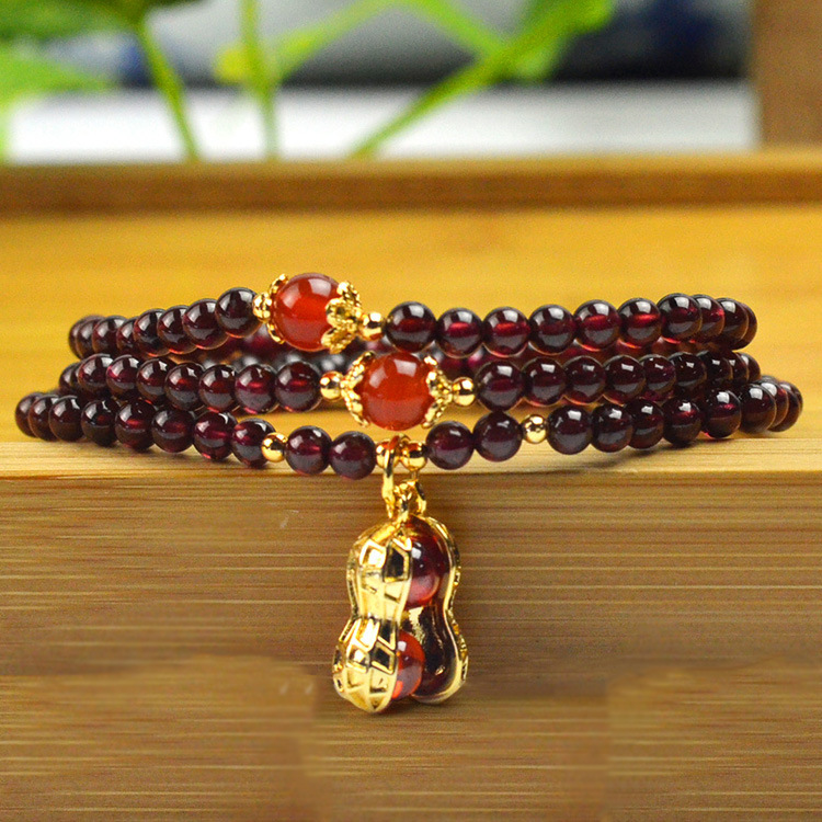 053414 长生果 精品4A级 天然石榴石手链 美容手串