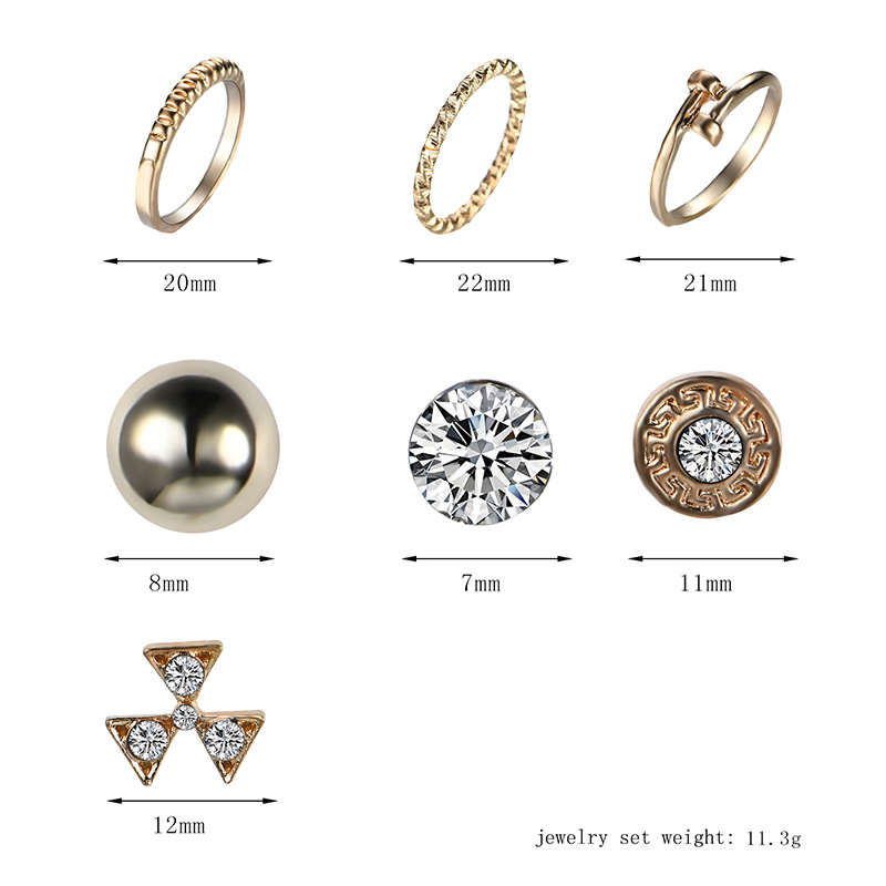 Occident and the United States alloy Diamond Jewelry Set (61178104)NHXS1455-61178104