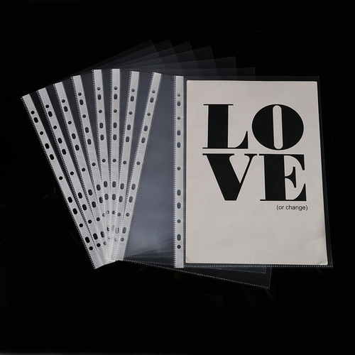 11-hole file bag A4 transparent loose-leaf inner leaf bag 3-hole 4-hole file folder storage protective film file bag wholesale