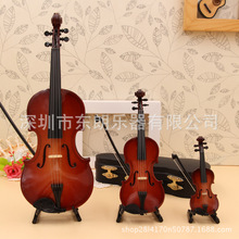 迷你乐器模型小提琴摆件家居饰品摄影道具生日礼物木质工艺品礼物