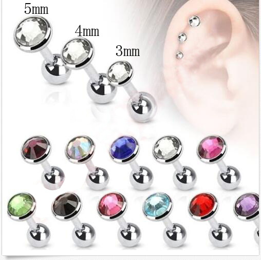 Fashion Geometric Stainless Steel Inlay Ear Studs 1 Piece